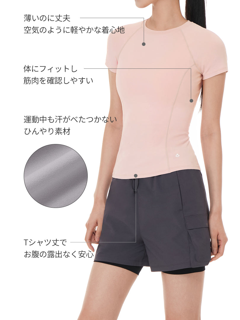 [2SET] NEW Airtouch ペース トップス (半袖) - andar JAPAN