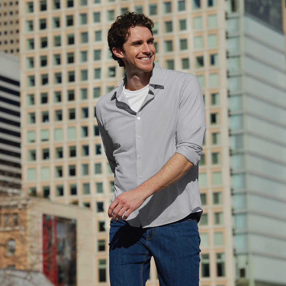 NEWメンズスウェットフリー ストライプシャツ - andar JAPAN