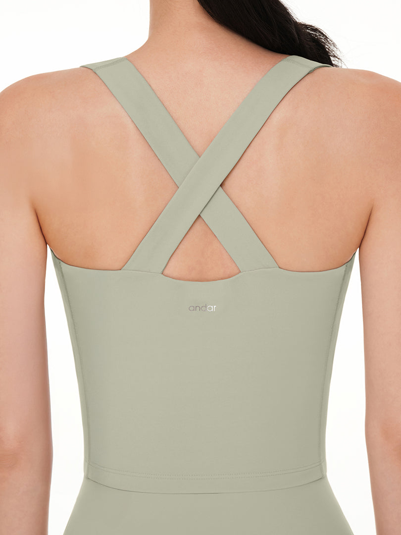 Airywin スクエアネック ロングラインブラ - andar JAPAN