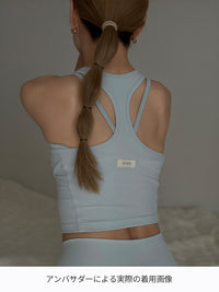 [2+1] Air-Ribbedレイヤードクロップドスポーツブラ