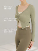 [OUTLET][2SET] アーユル ヨギーニ シャーリング トップス (長袖) - andar JAPAN