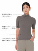 リブド ハイネック トップス (半袖) - andar JAPAN