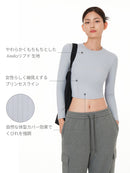 Airella リブド クロップド トップス (長袖) - andar JAPAN