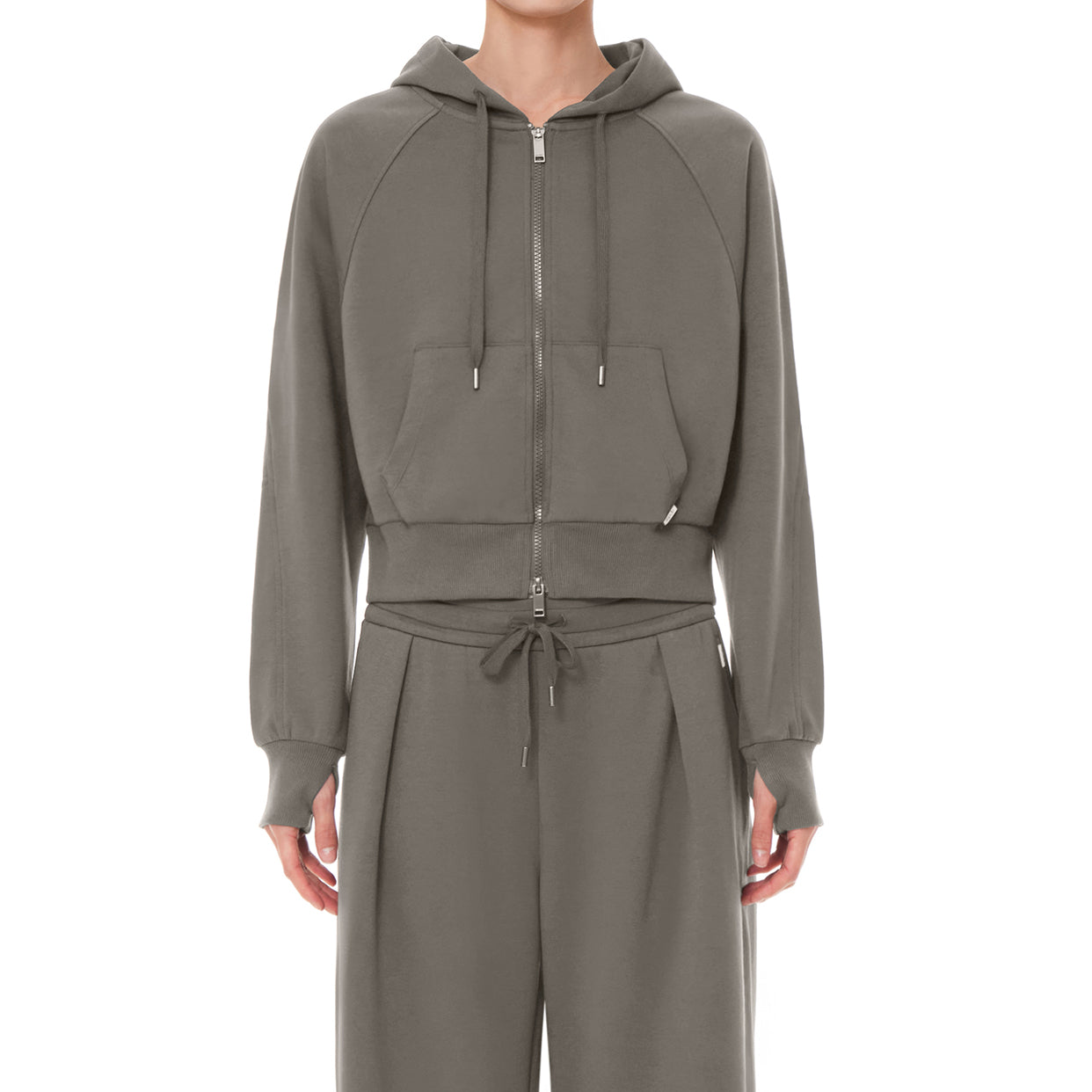 [SET] mildmoothセットアップ (クロップド ジップアップパーカ＋ワイドパンツ) - andar JAPAN
