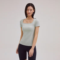 [1+1+GIFT] Airtouch スクエアネック Tシャツ (半袖) - andar JAPAN