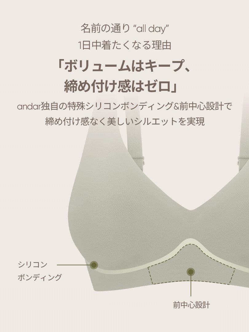 [2026 運気UP!] [3SET]andar オールデイフィットブラ(パッド一体型／2タイプ選択可)＆ショーツ