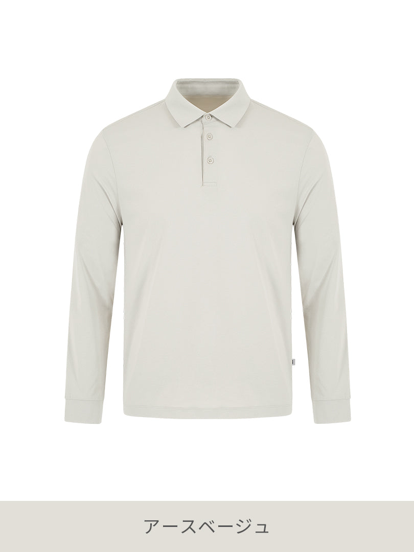 Airy Fit Feather メンズ ポロシャツ (長袖) - andar JAPAN