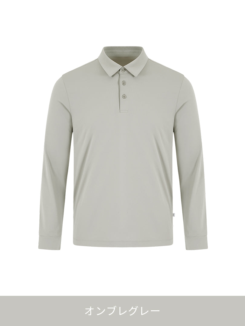Airy Fit Feather メンズ ポロシャツ (長袖) - andar JAPAN