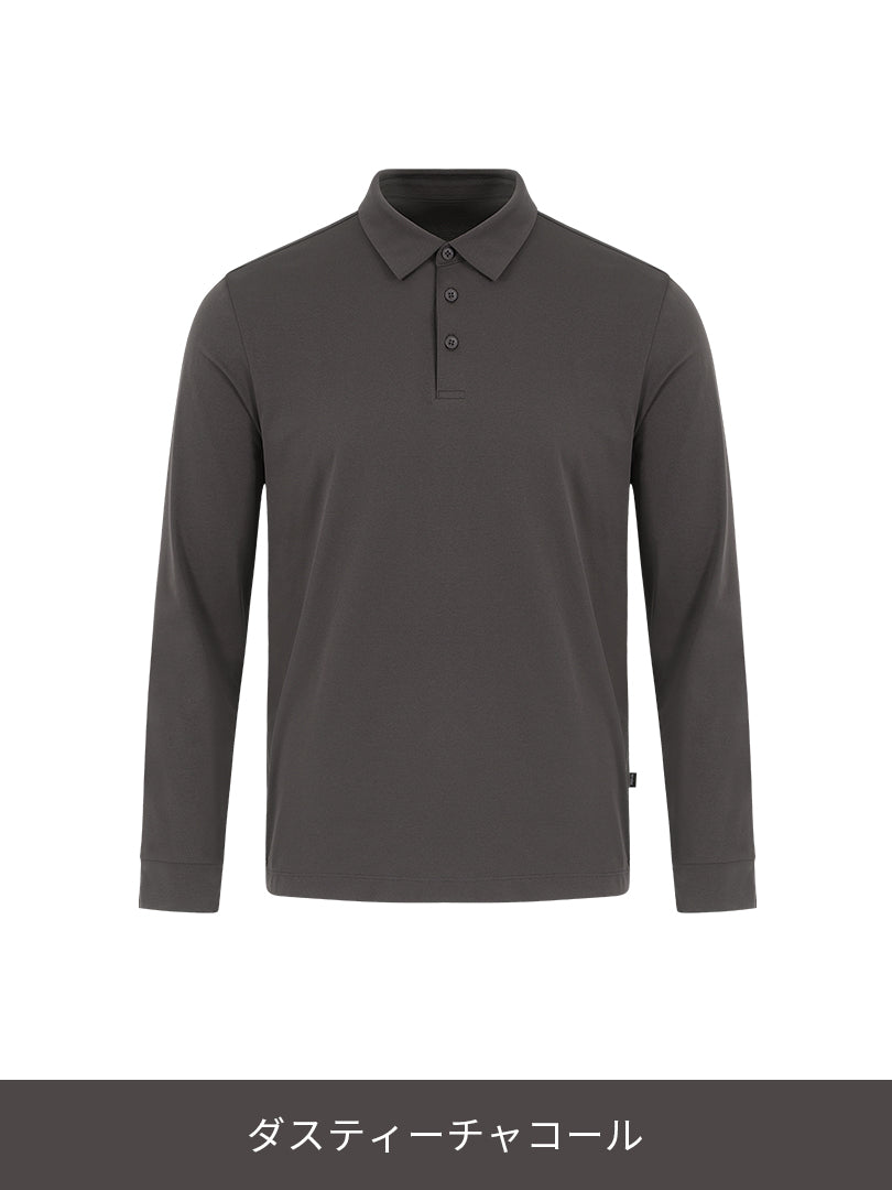 Airy Fit Feather メンズ ポロシャツ (長袖) - andar JAPAN