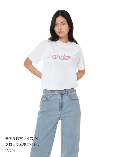 [LAST SIZE] Cottonlight シグネチャー ロゴ クロップド Tシャツ (半袖) - andar JAPAN