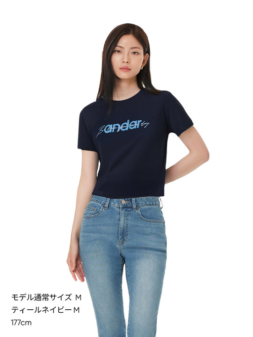 [EVENT] Cottonlight シグネチャー ロゴ クロップド Tシャツ (半袖) - andar JAPAN