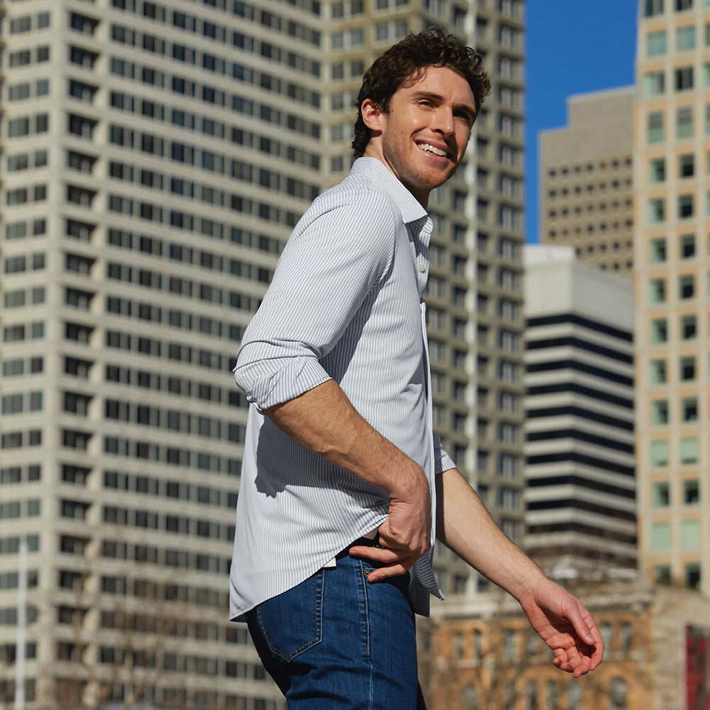 NEWメンズスウェットフリー ストライプシャツ - andar JAPAN