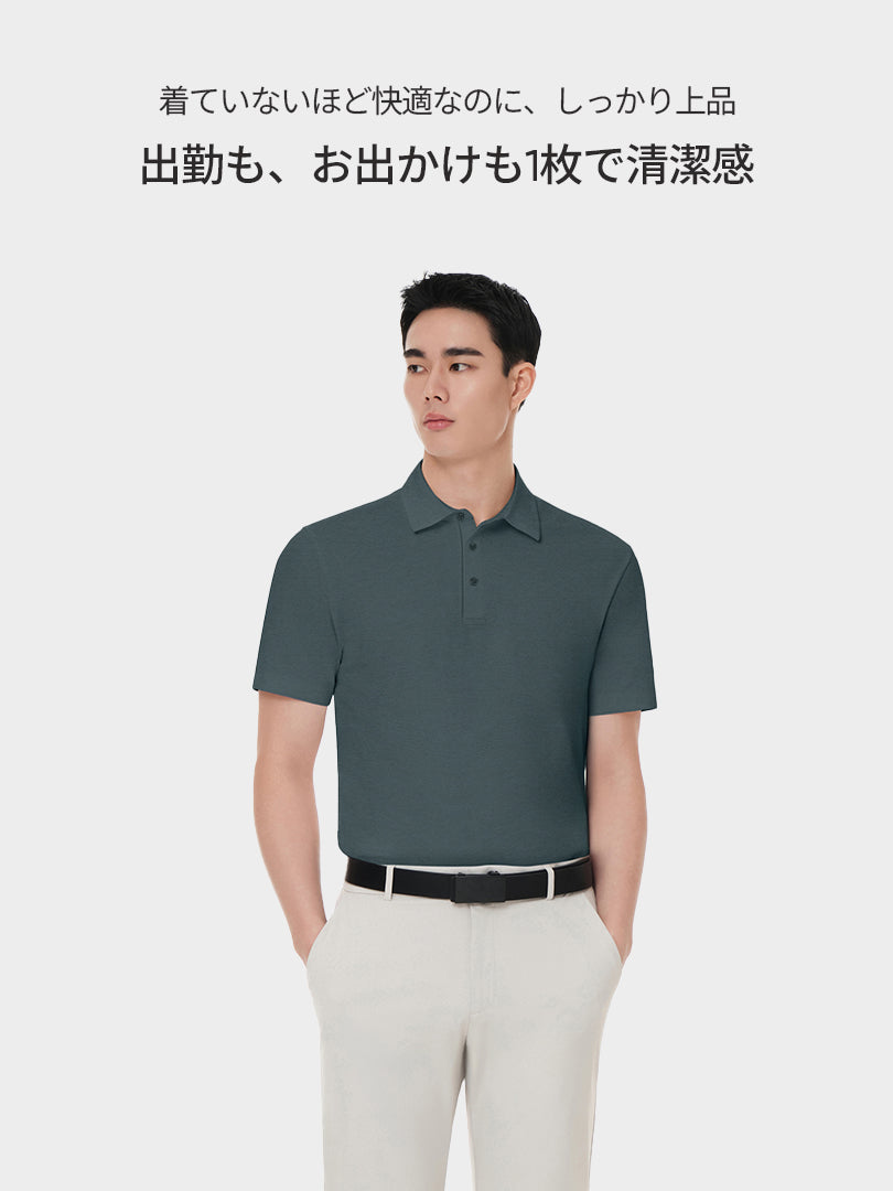 [2SET] NEW Airy Fit メンズ ポロシャツ (半袖)＋クラシックソックス贈呈