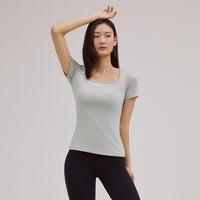 [1+1+GIFT] Airtouch スクエアネック Tシャツ (半袖) - andar JAPAN