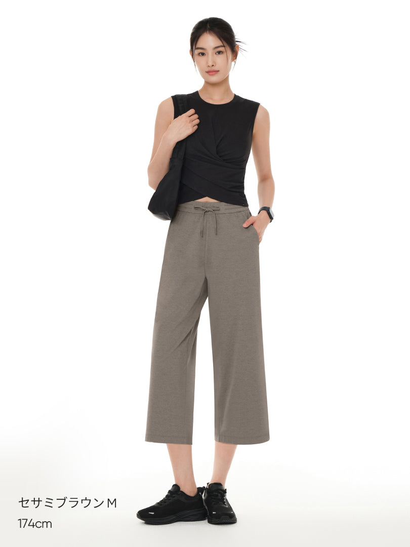 口コミ サイト 商品 Airy Fit JAPAN andar | クロップドワイドパンツ ヨガ・ピラティス