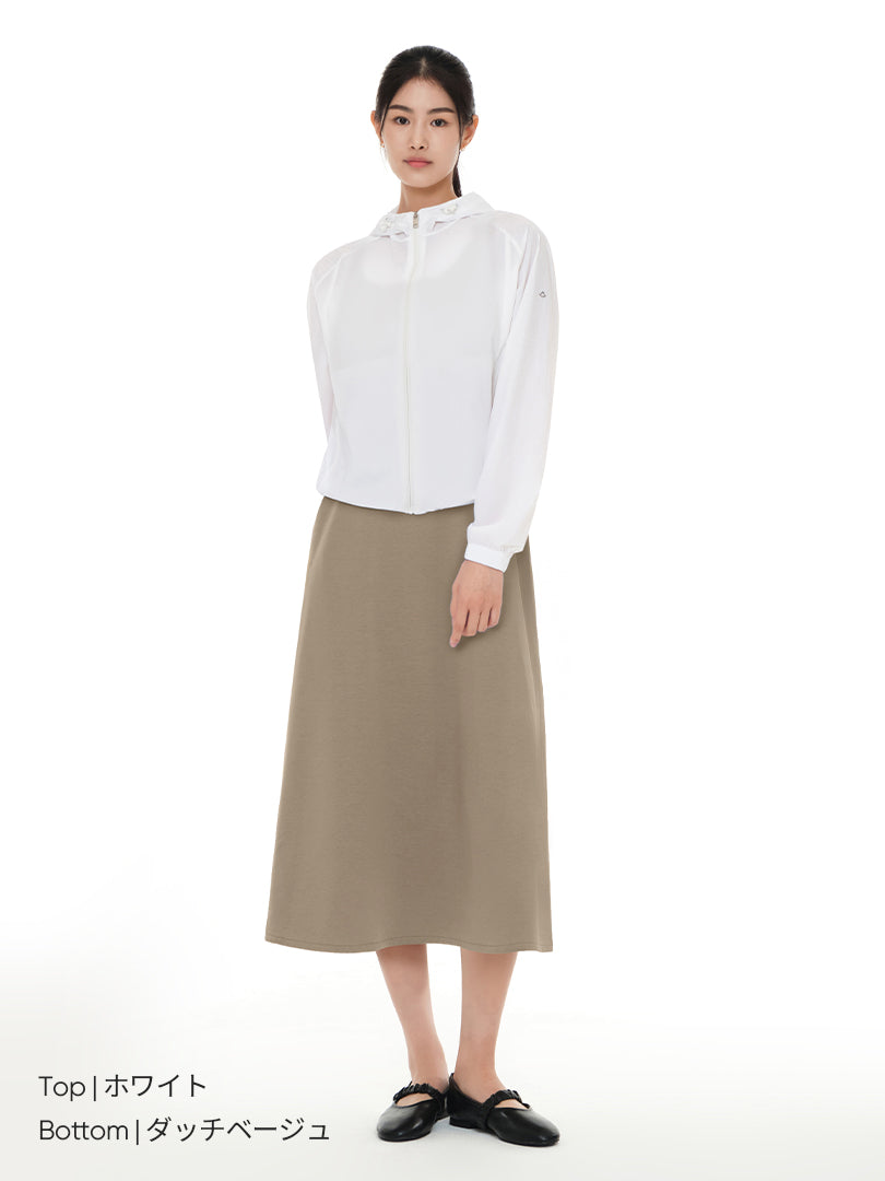[SET] Airy すっきりAラインワンピース+ウィンドジャケット - andar JAPAN