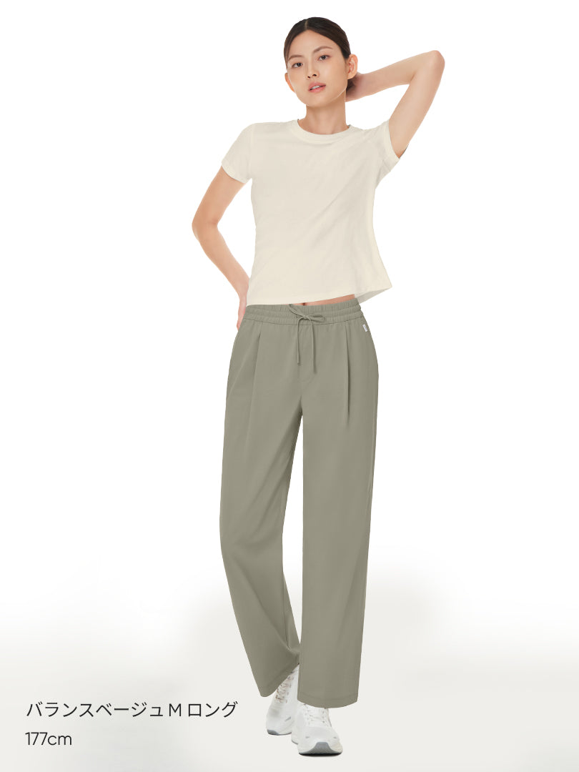 andar fresh move ワイドパンツ バランスベージュ ロング Fresh Move ワイドパンツ(バランスベージュ) | andar JAPAN