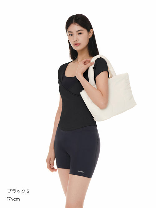 Fresh-Ribbed ラップスタイル トップス (半袖) - andar JAPAN