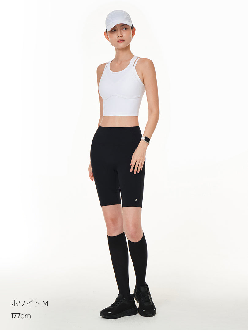 andar [SET] AirーRibbed (スポーツブラ+レギンス) SET] Air-Ribbed セットアップ (スポーツブラ＋4.5分丈レギンス