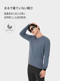 Wave Breath メンズ ランニングTシャツ (長袖)