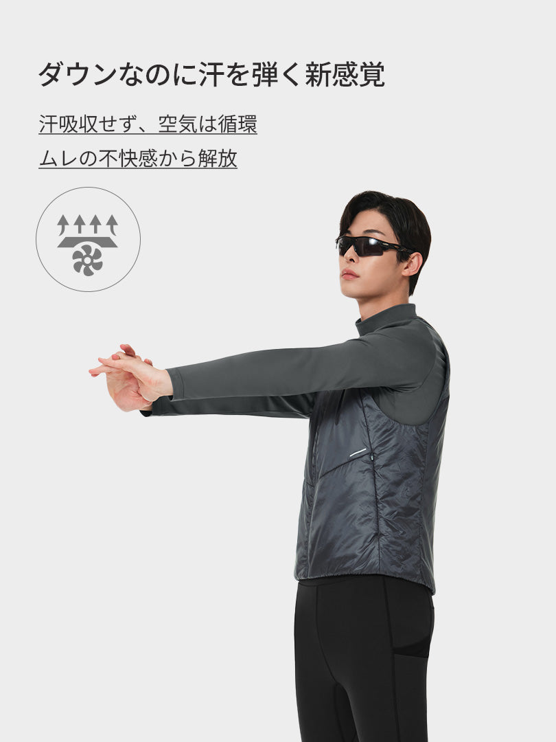 Primaloft メンズ ランニングベスト