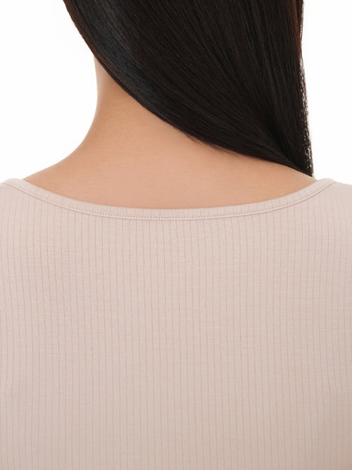 Fresh-Ribbed ラップスタイル トップス (半袖) - andar JAPAN