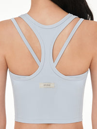 [2+1] Air-Ribbedレイヤードクロップドスポーツブラ