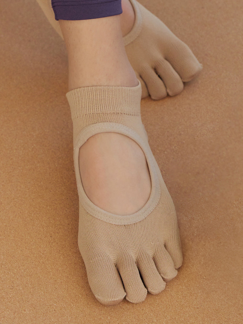 [3SET] ノンスリップサポート 5本指ソックス(つま先あり/HOLE) - andar JAPAN