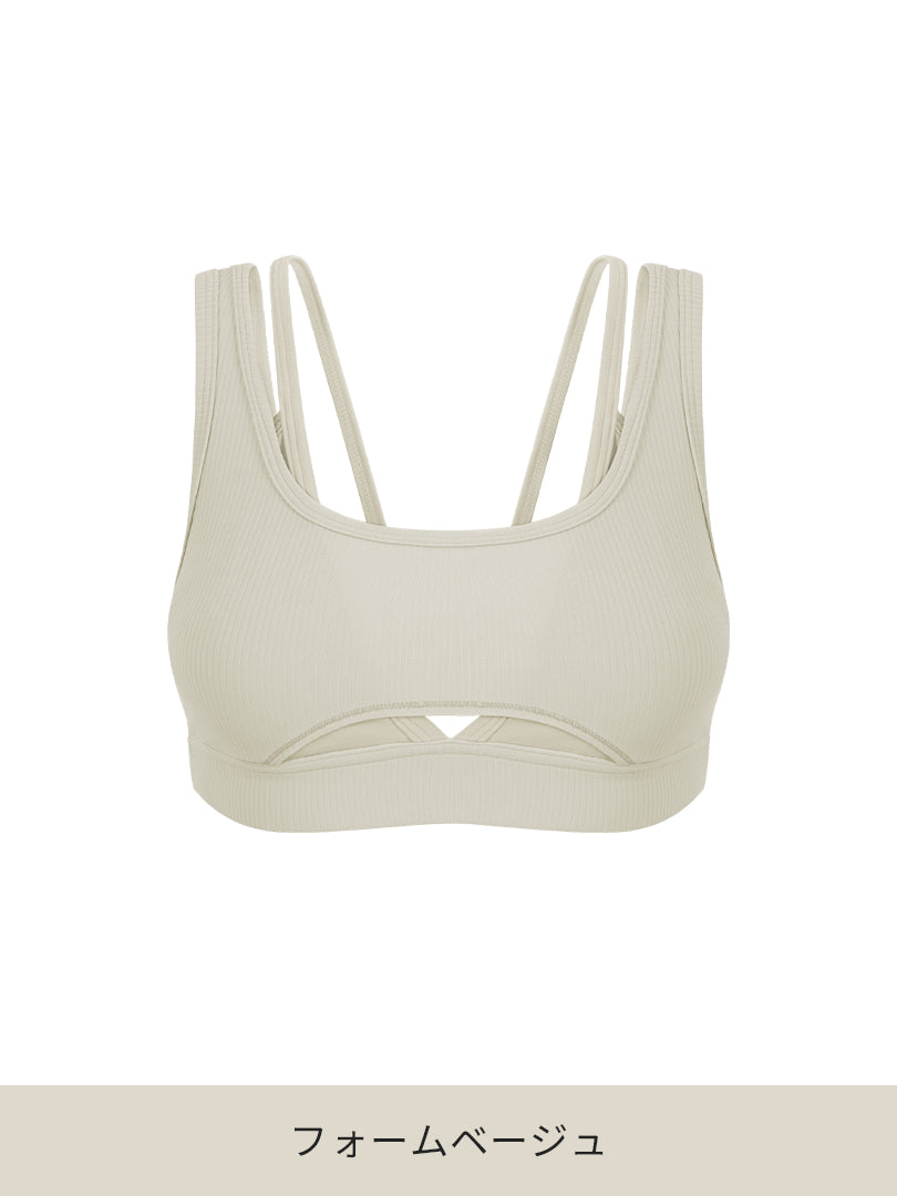 andar Air-Ribbed レイヤード クロップド スポーツブラ Air-Ribbed レイヤード クロップド スポーツブラ | andar JAPAN