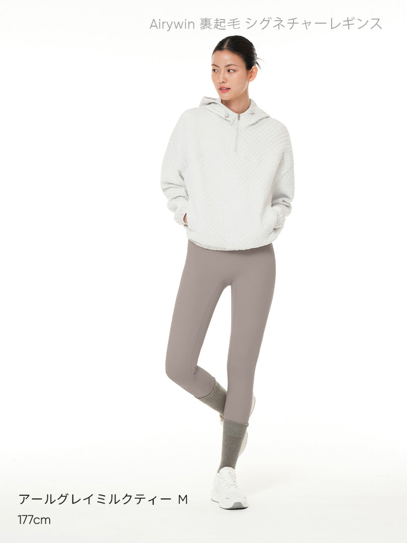[SET] 裏起毛All-in-Oneセット(Airywin 裏起毛 レギンス+Airy Fit ピーチ起毛 オーバーフィット+クロップドトップ+5本指ソックス) - andar JAPAN