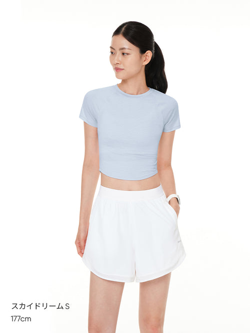 Featherymotion クロップ Tシャツ (半袖) - andar JAPAN