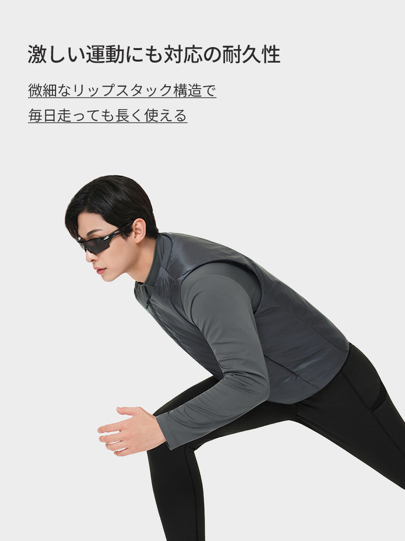 Primaloft メンズ ランニングベスト