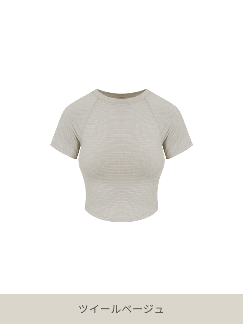 Featherymotion クロップ Tシャツ (半袖)