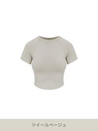 [SET] 汗ジミフリー ピラティスセットアップ (クロップTシャツ+ブーツカットレギンス)