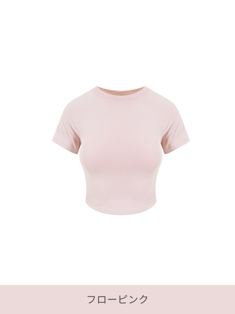 [SET] 汗ジミフリー ピラティスセットアップ (クロップTシャツ+ブーツカットレギンス)