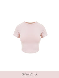 [SET] 汗ジミフリー ピラティスセットアップ (クロップTシャツ+ブーツカットレギンス)