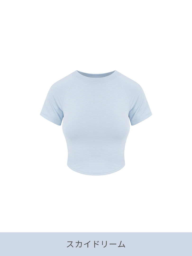 Featherymotion クロップ Tシャツ (半袖)