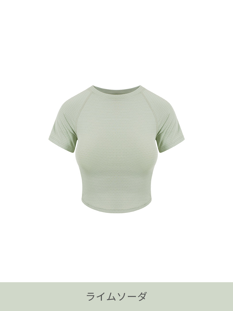 Featherymotion クロップ Tシャツ (半袖)