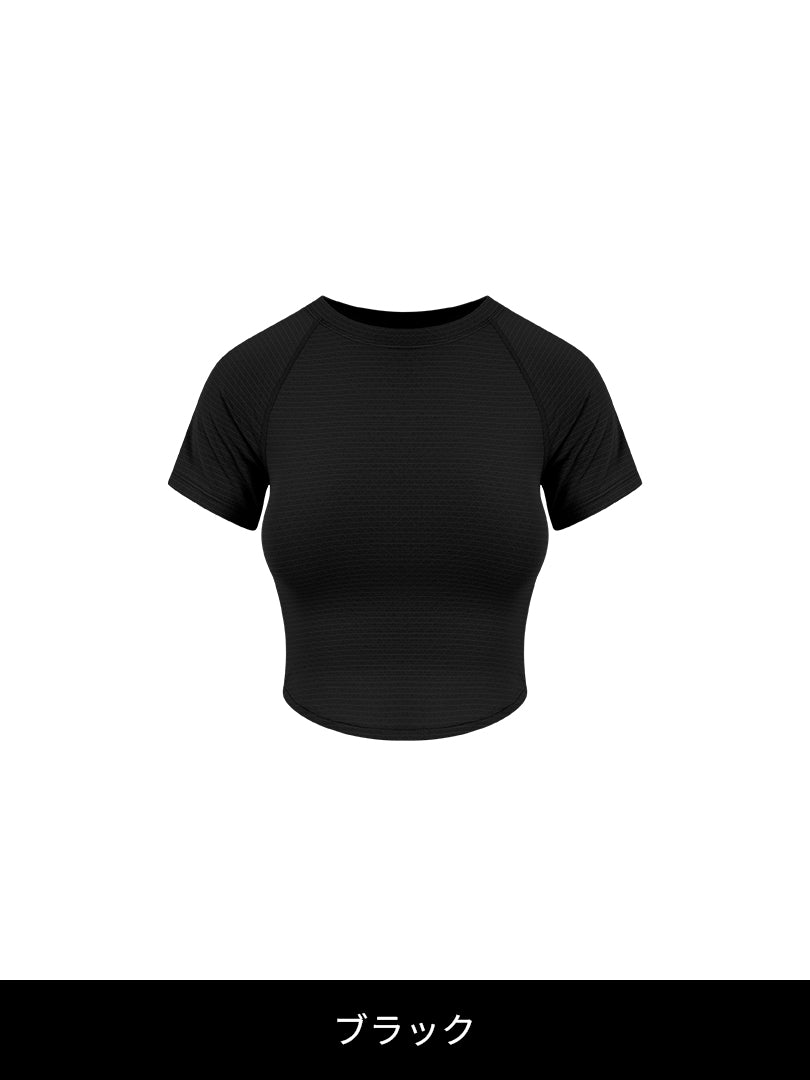 Featherymotion クロップ Tシャツ (半袖)