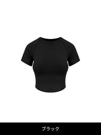 [SET] 汗ジミフリー ピラティスセットアップ (クロップTシャツ+ブーツカットレギンス)