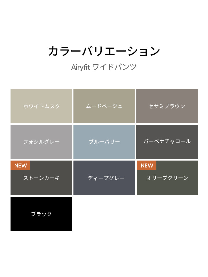 Airy Fit ワイドパンツ (秋カラー) - andar JAPAN