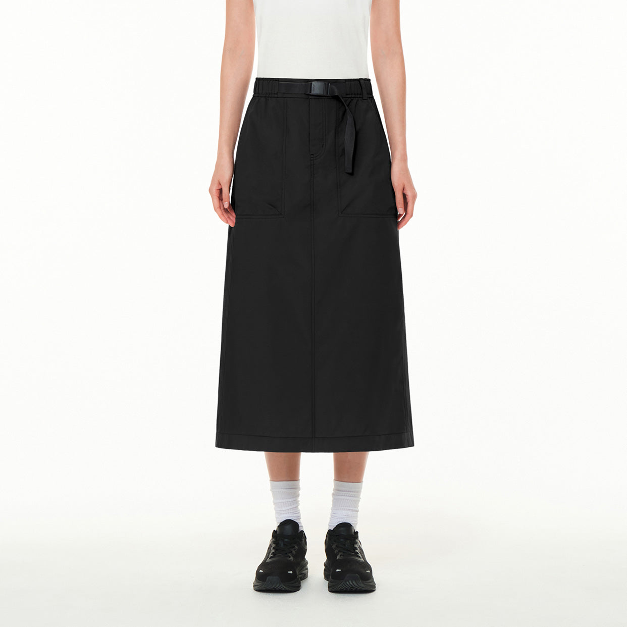 ウーブン ベルテッド ロングスカート