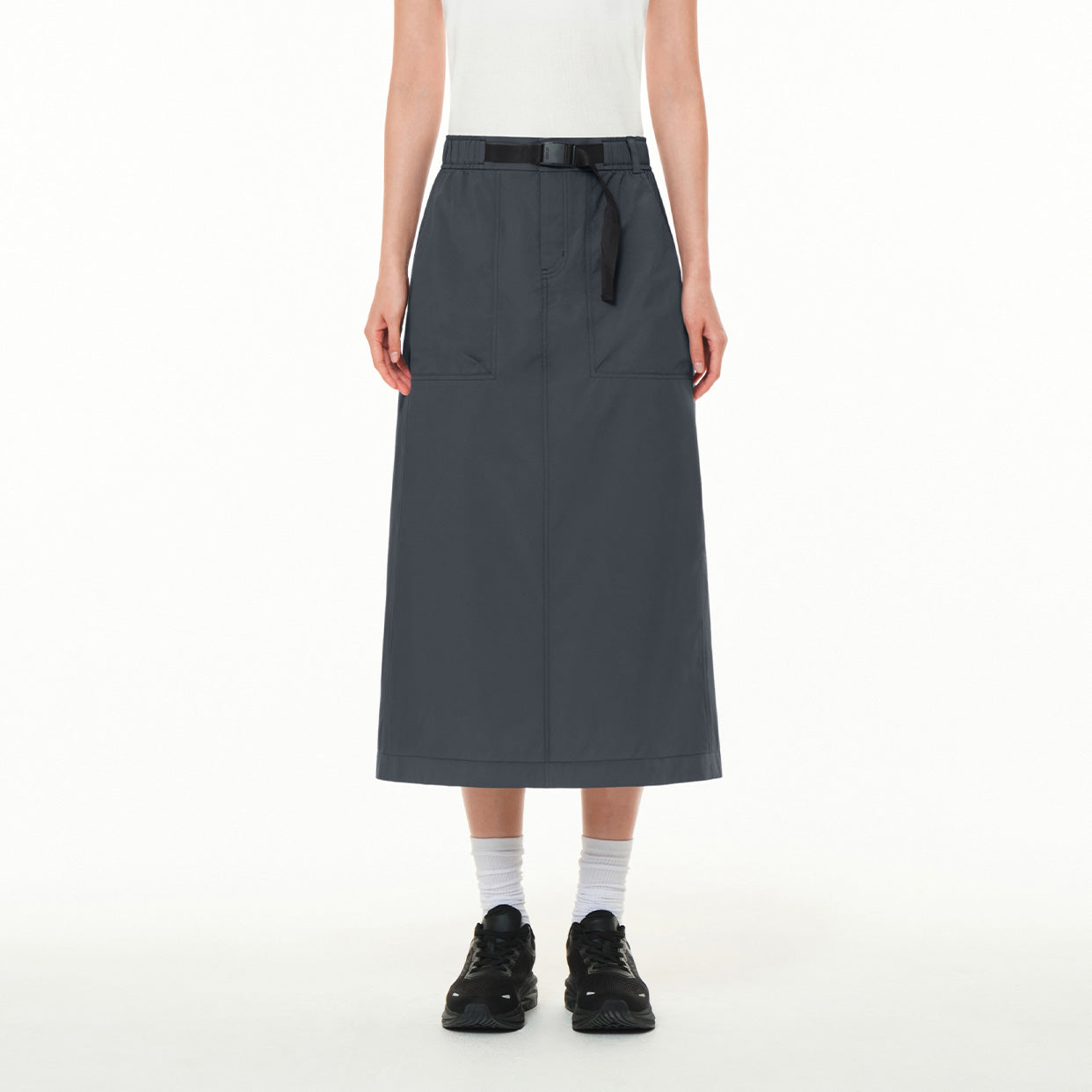ウーブン ベルテッド ロングスカート