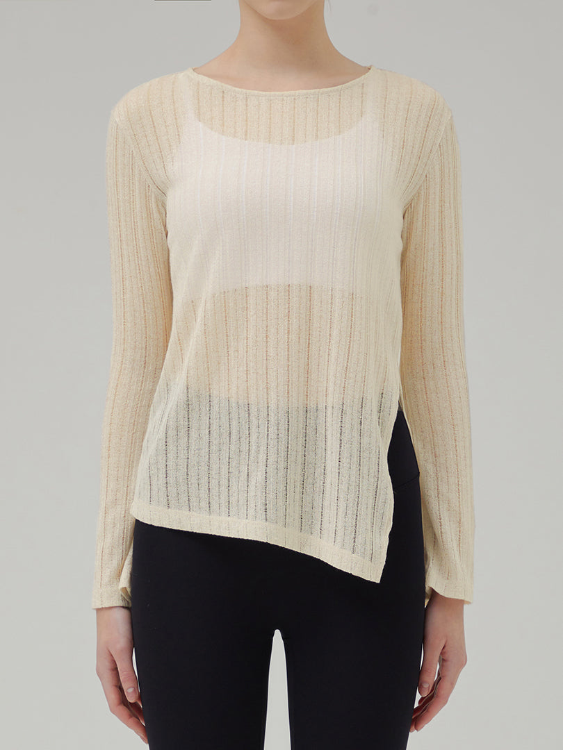 シースルー ニット カバーアップ (長袖) - andar JAPAN