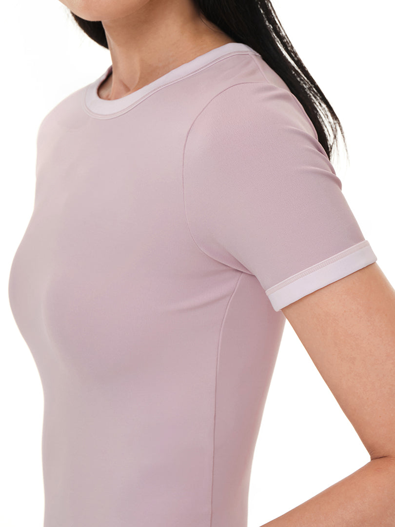 Softension ネックポイント クロップド トップス (半袖) - andar JAPAN