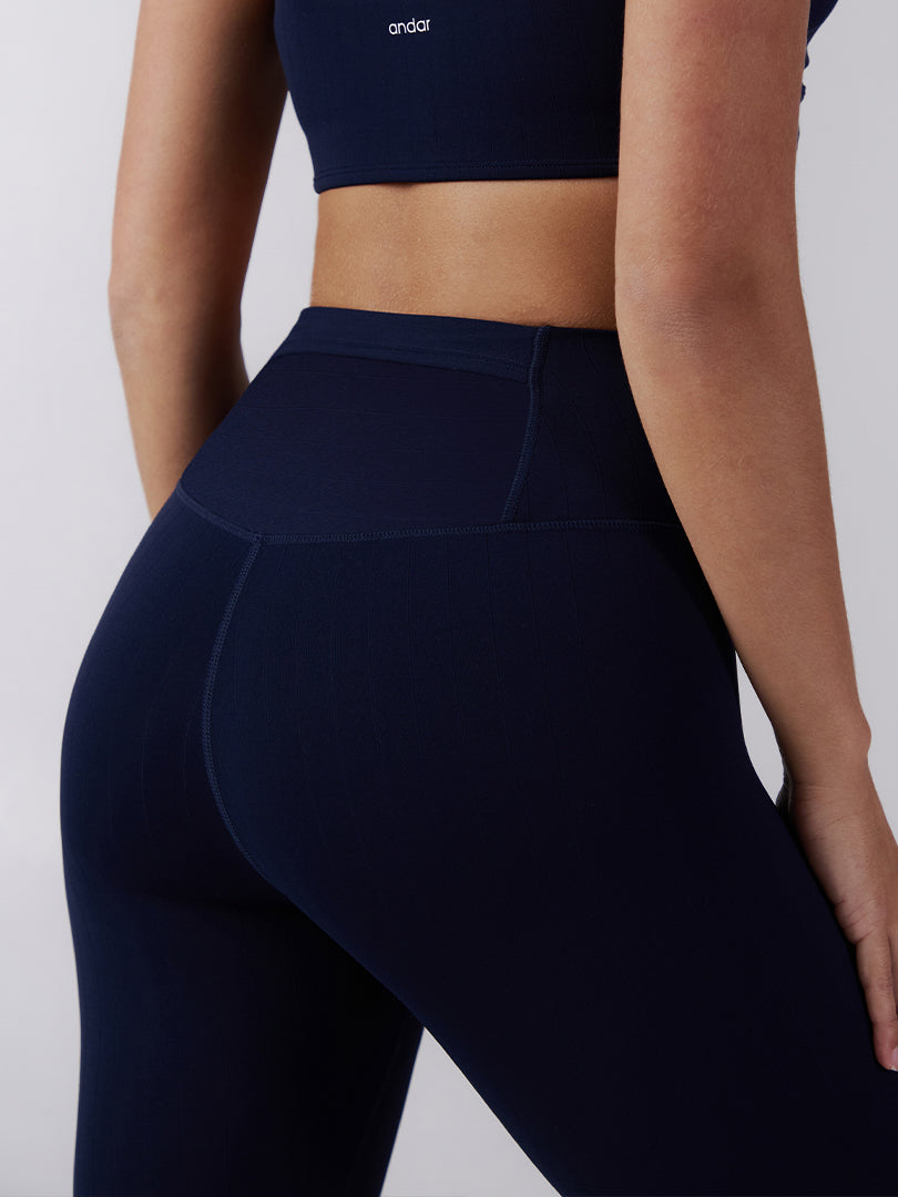 Airywin ストライプ ポケットレギンス (8.2分丈) - andar JAPAN