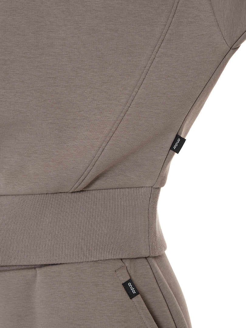 シグネチャー ロゴ ストレッチ フリース クロップド スウェットシャツ - andar JAPAN