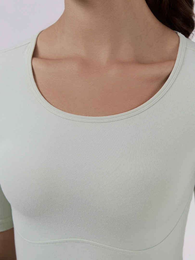 [LAST SIZE] Cottonlike クロップドトップス (5分袖) - andar JAPAN