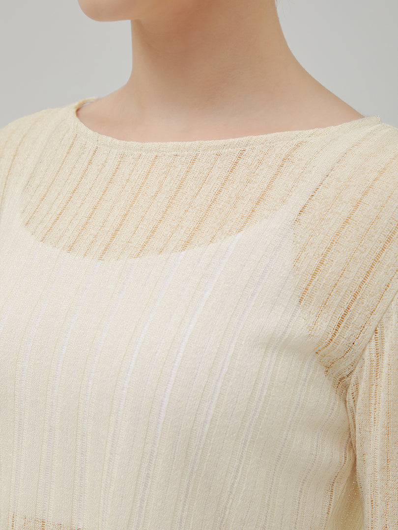 シースルー ニット カバーアップ (長袖) - andar JAPAN