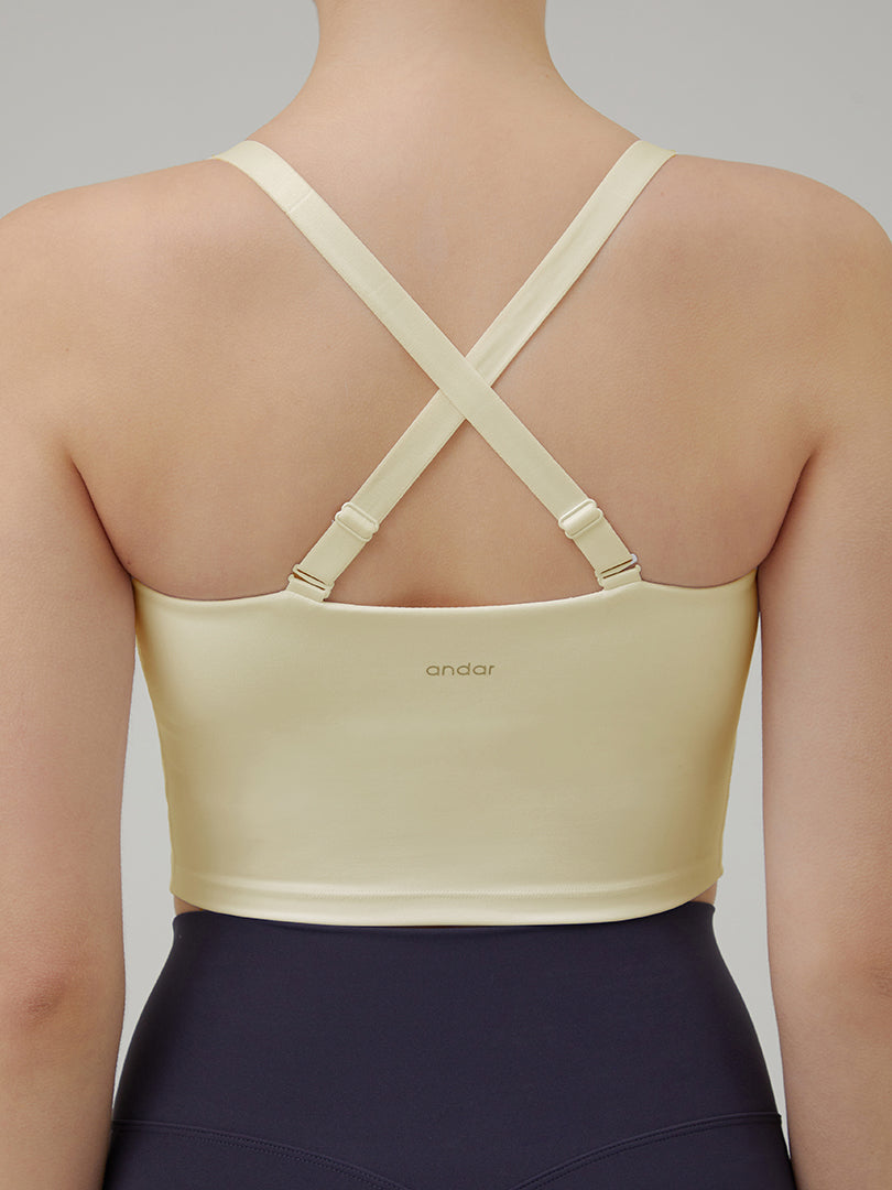 Airywin ハートネック クロップド スポーツブラ - andar JAPAN